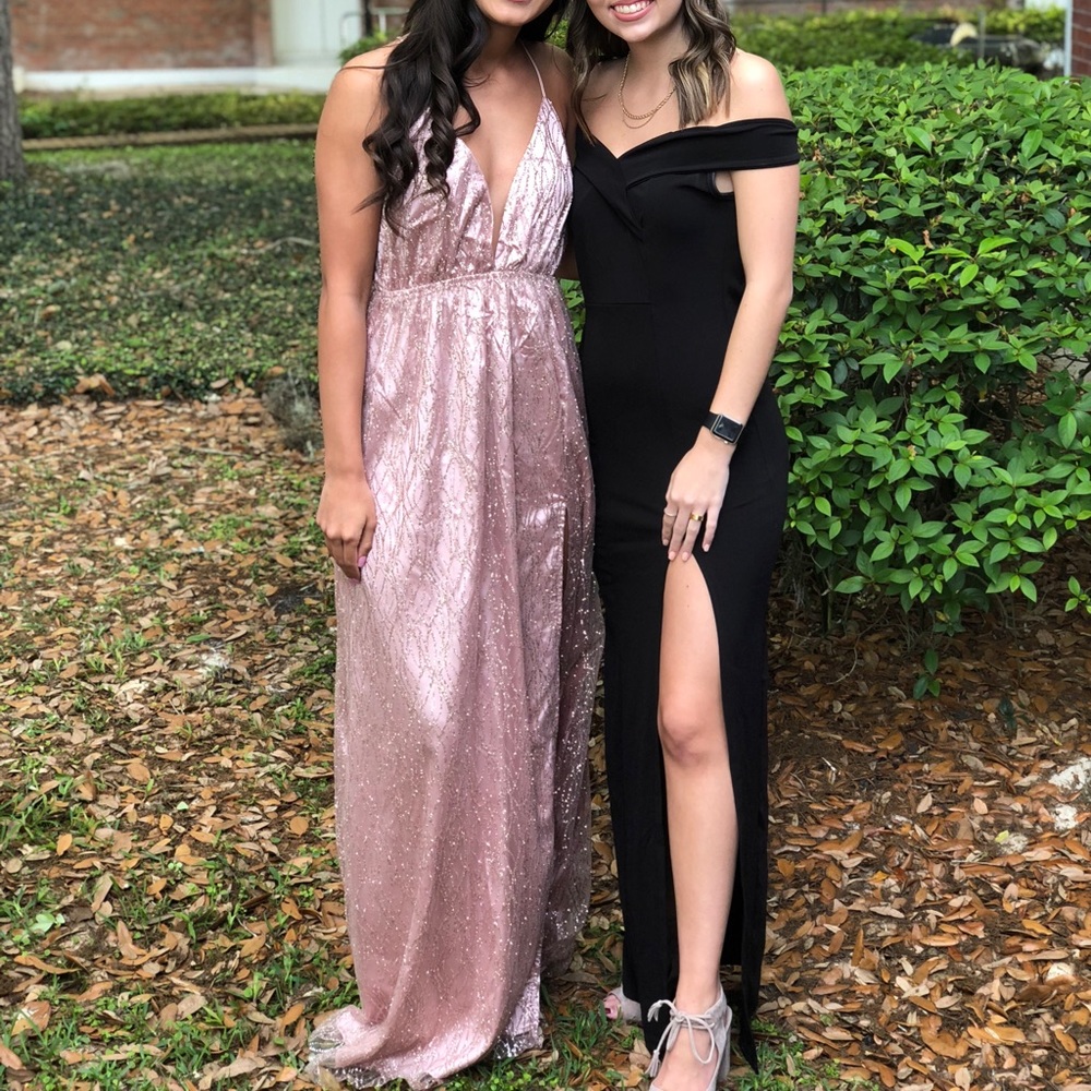 Black gown with slit